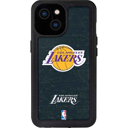 NBA Los Angeles Lakers Black Primary Logo iPhone 15 Waterproof Case
